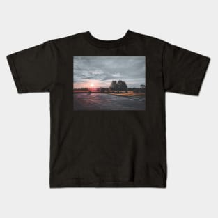 Photography of School Yard with Stunning Sky and Sunset V4 Kids T-Shirt